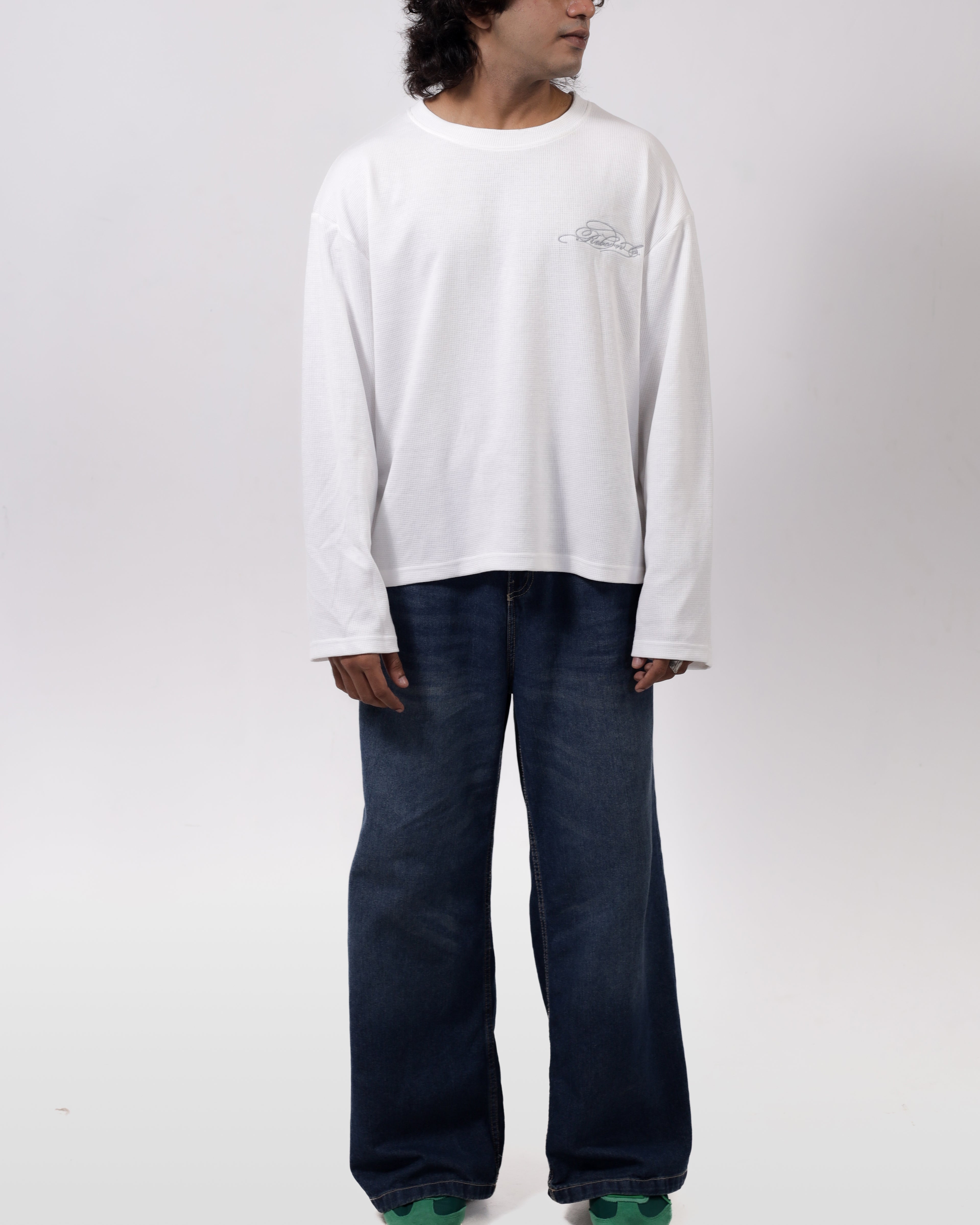 WAFFLE KNIT t-shirt / WHITE
