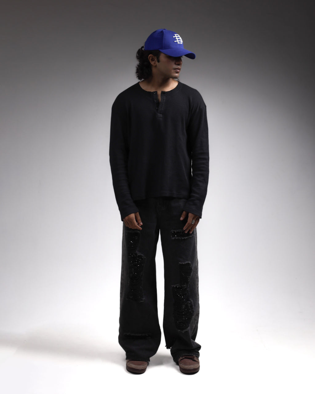 HENLEY t-shirt /BLACK