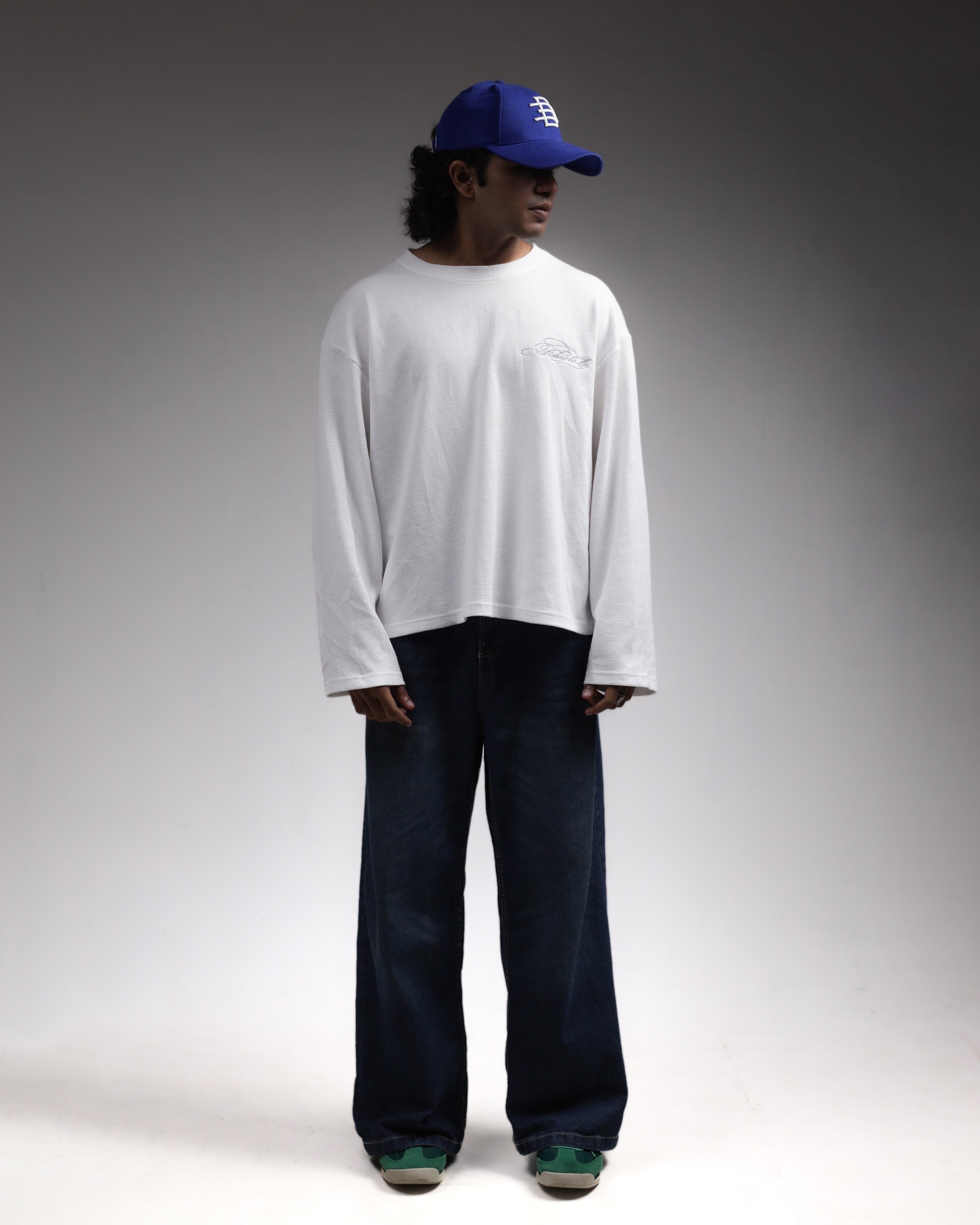 WAFFLE KNIT t-shirt / WHITE