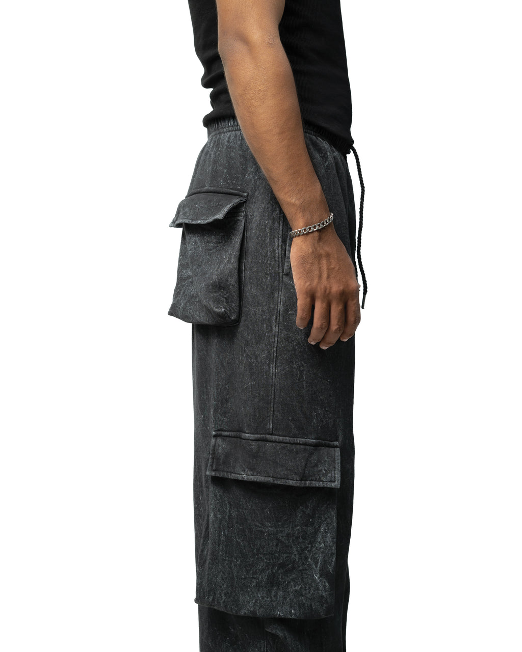 BLACK ACID WASHED PANTS