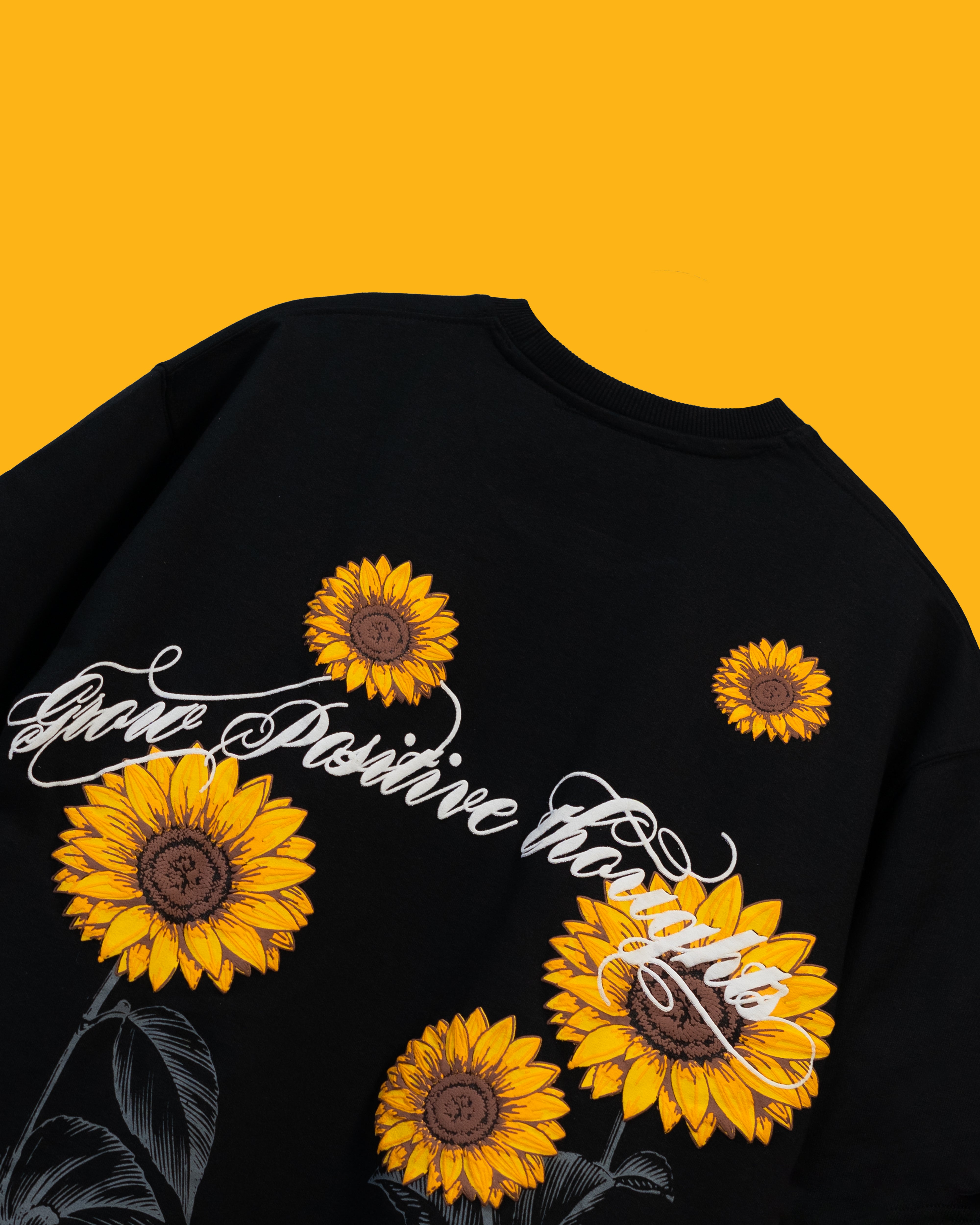 SUNFLOWER TEE // BLACK – The Reborn Co.