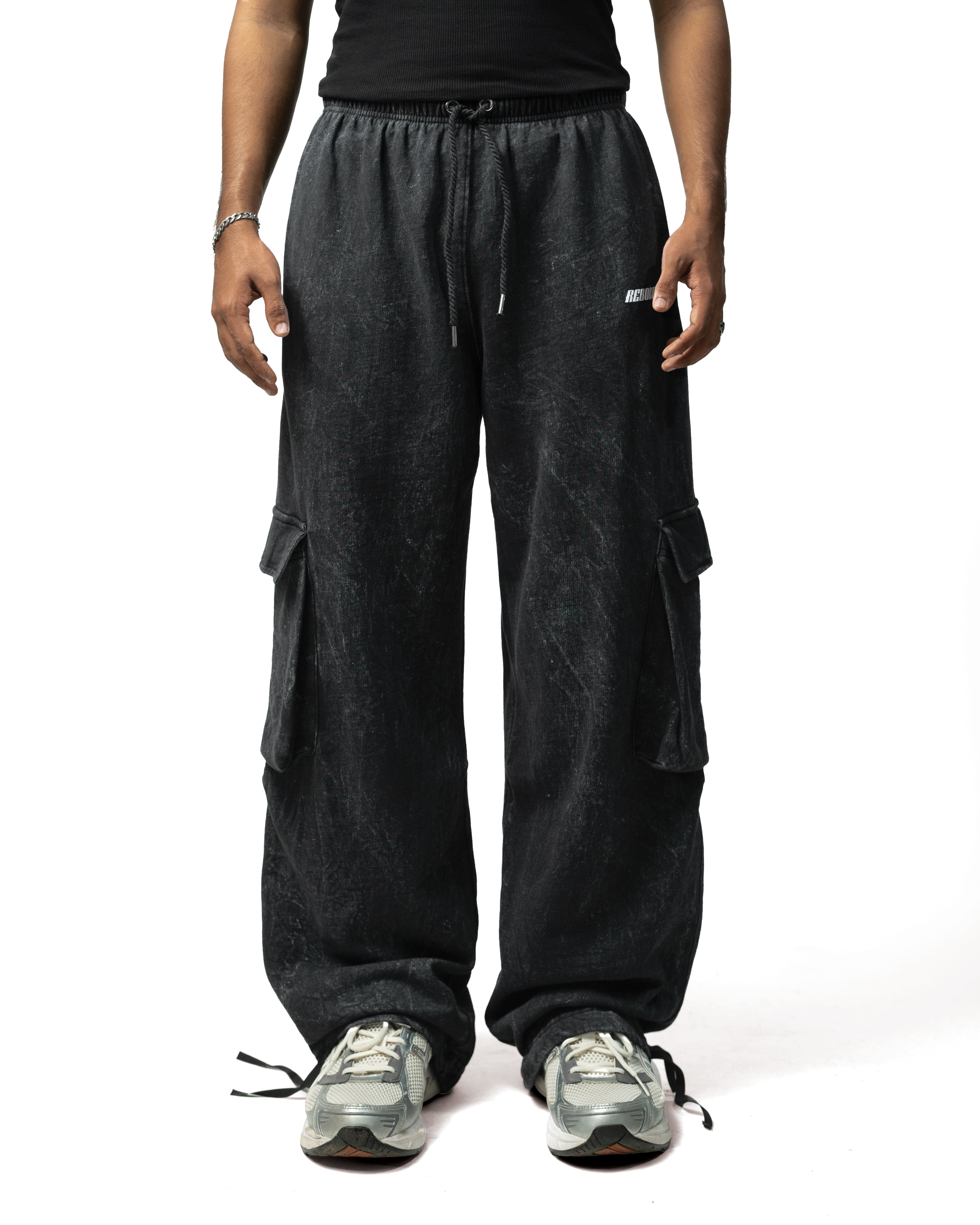 BLACK ACID WASHED PANTS