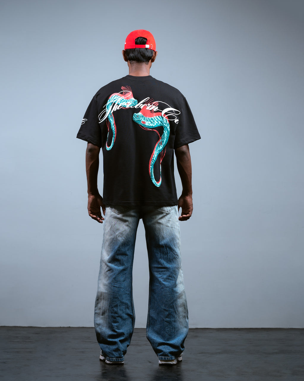 OAR FISH TEE // BLACK oversized t shirt