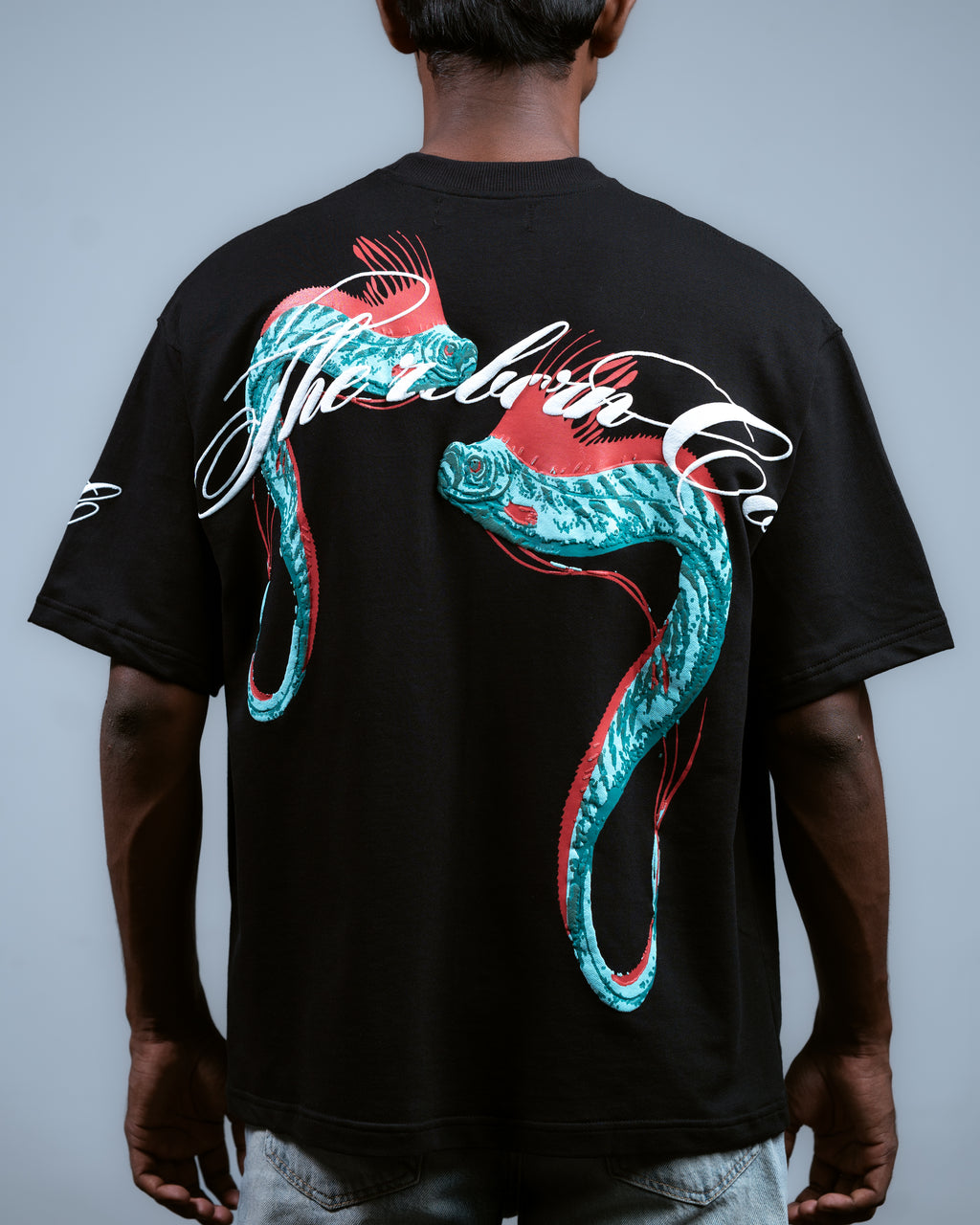 OAR FISH TEE // BLACK oversized t shirt