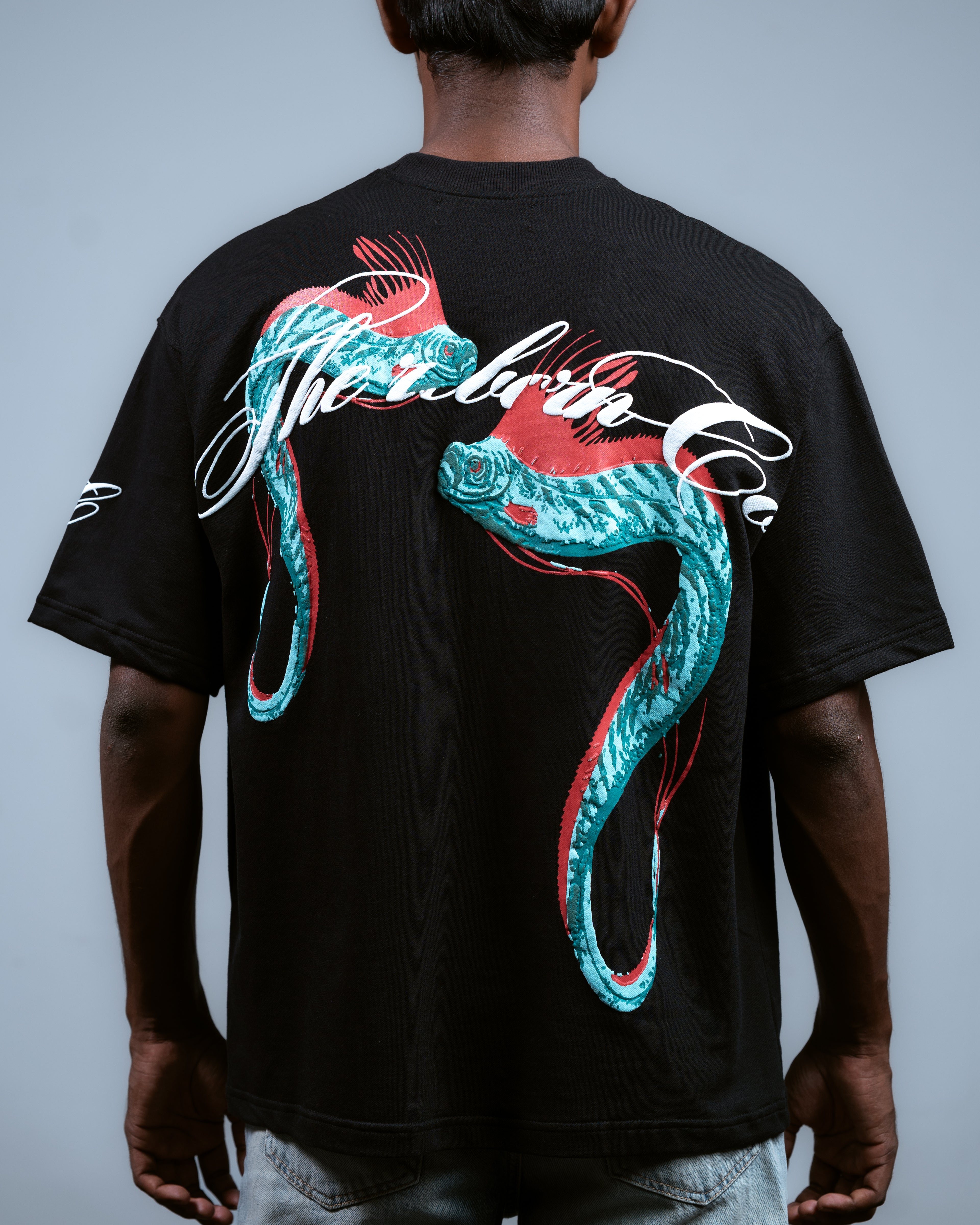 OAR FISH TEE // BLACK oversized t shirt