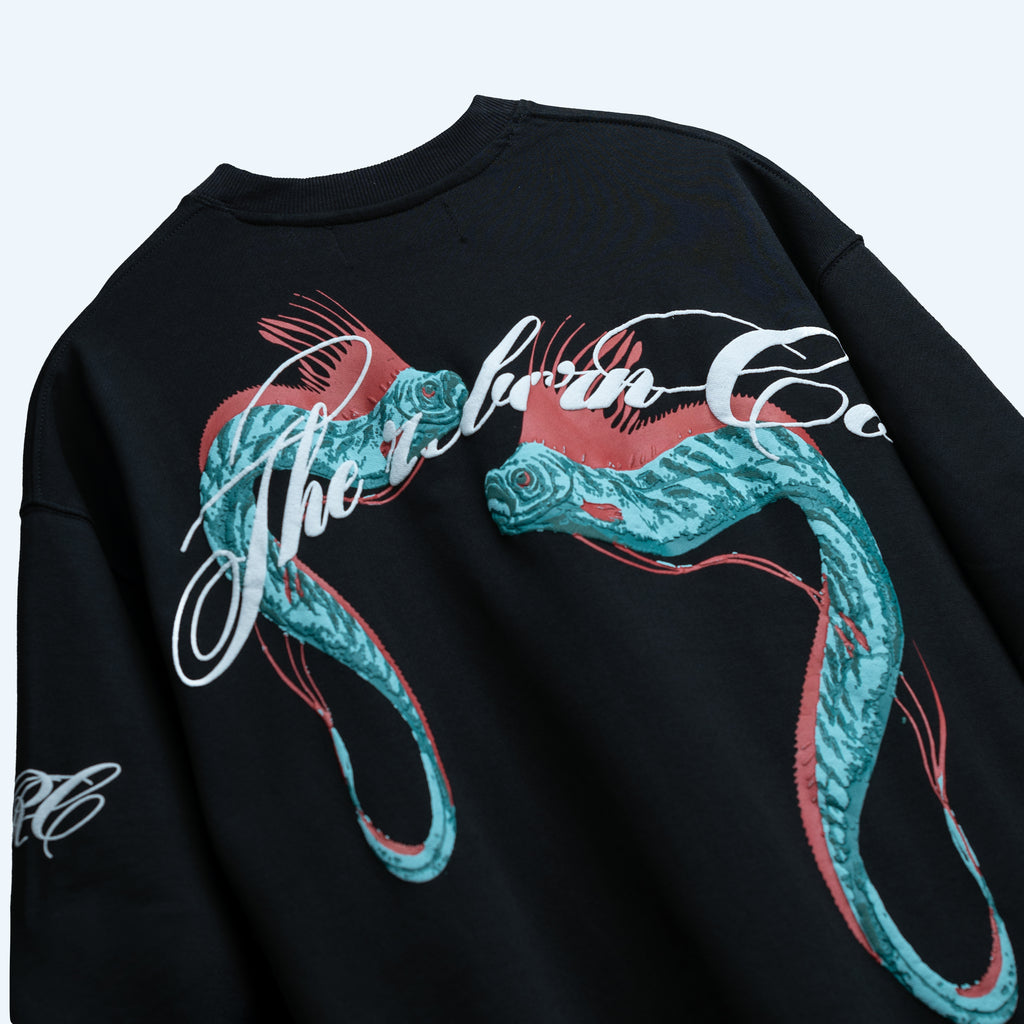 OAR FISH TEE // BLACK oversized t shirt