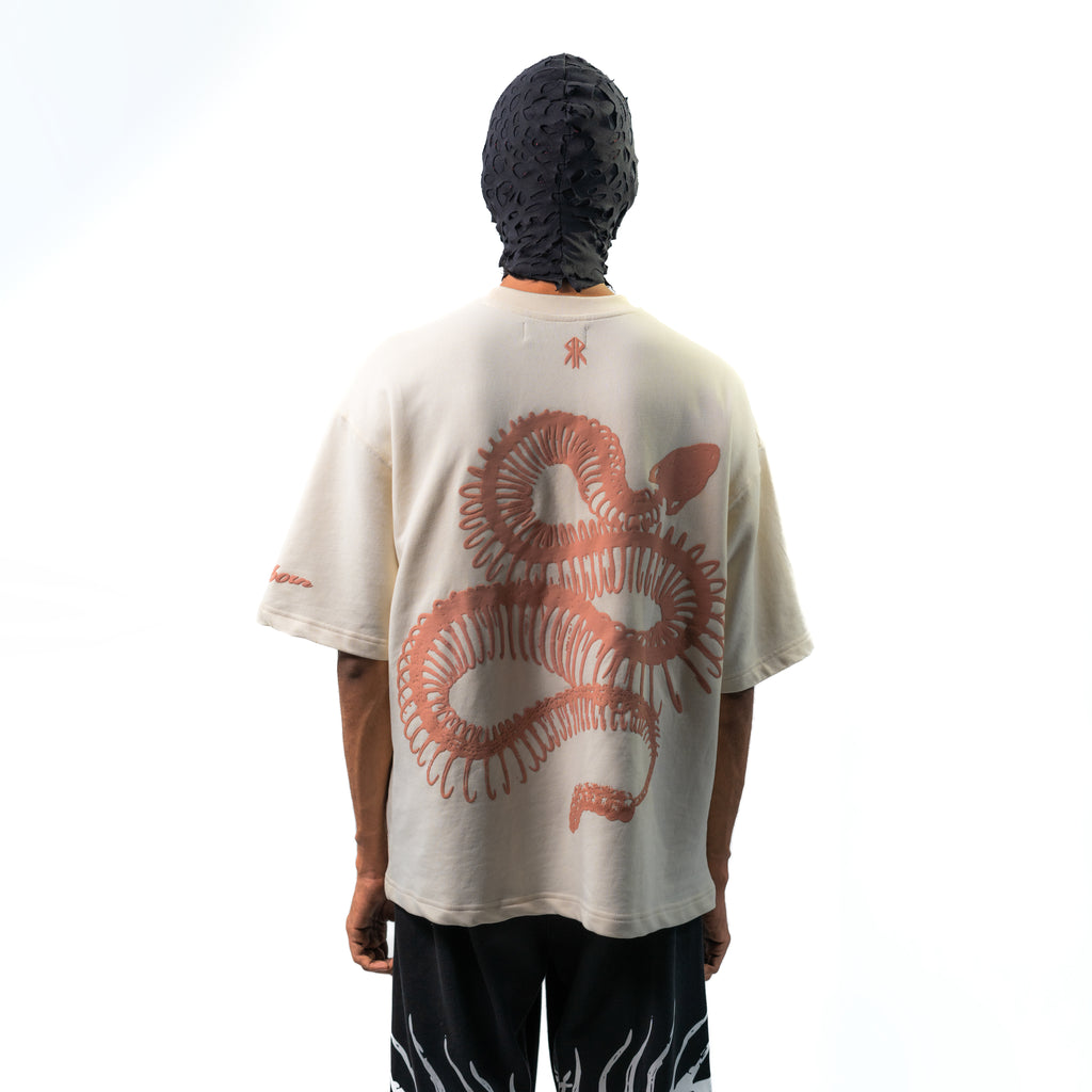 Snake skel tee // beige
