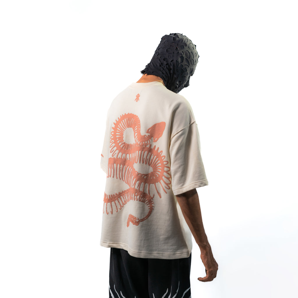 Snake skel tee // beige