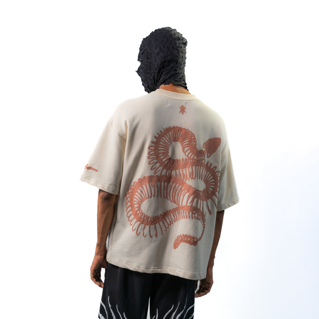 Snake skel tee // beige