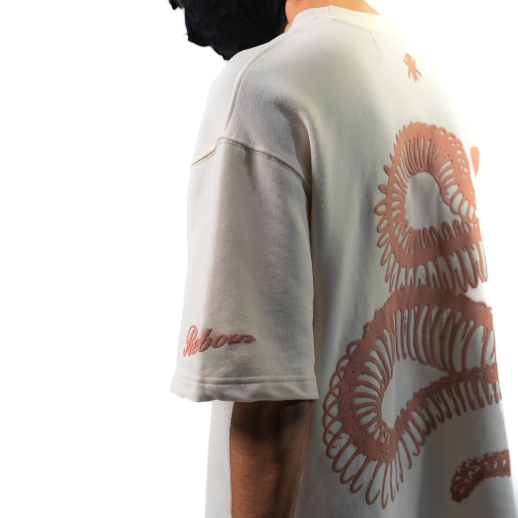 Snake skel tee // beige