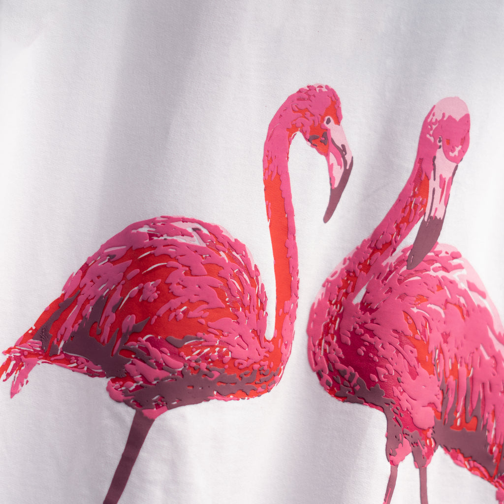 Flamingo white t-shirt