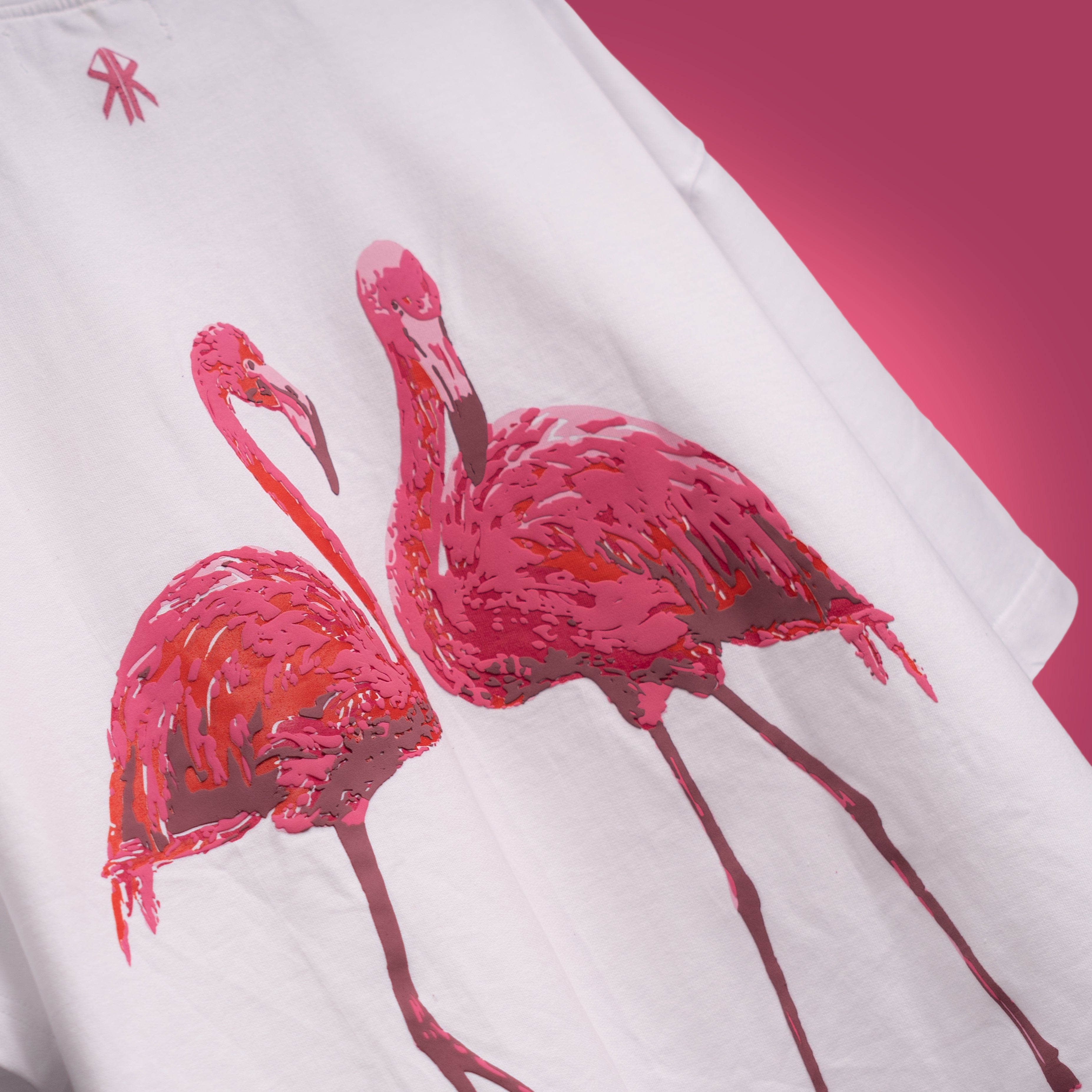 Flamingo white t-shirt
