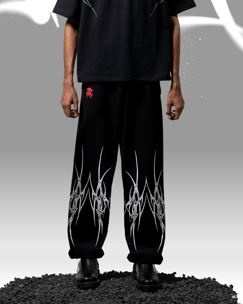Tribal flame pants // black